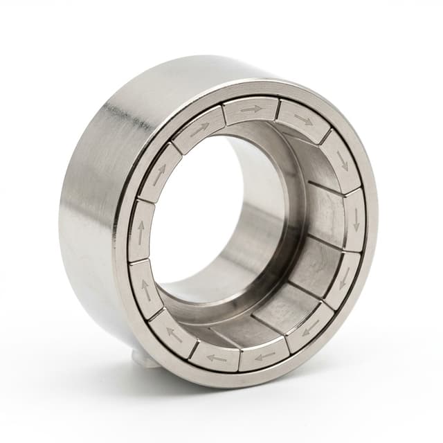 Dipole Halbach cylinder magnet assembly with segmented NdFeB ring
