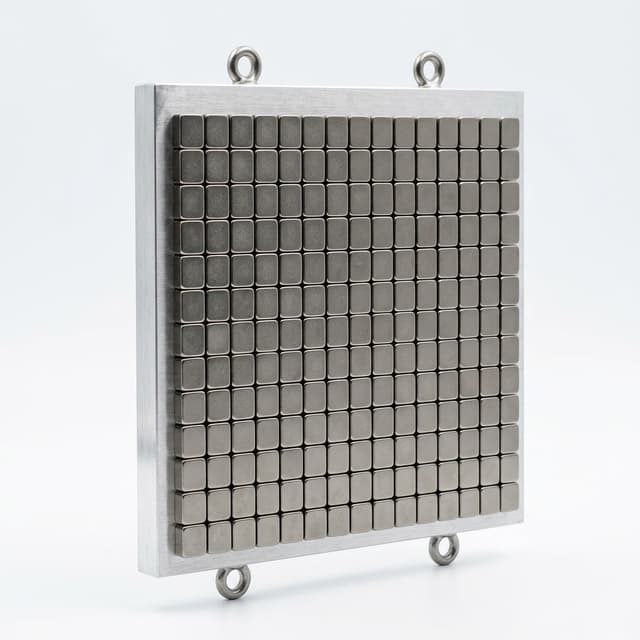 Single-sided planar Halbach magnet array with precision grid layout